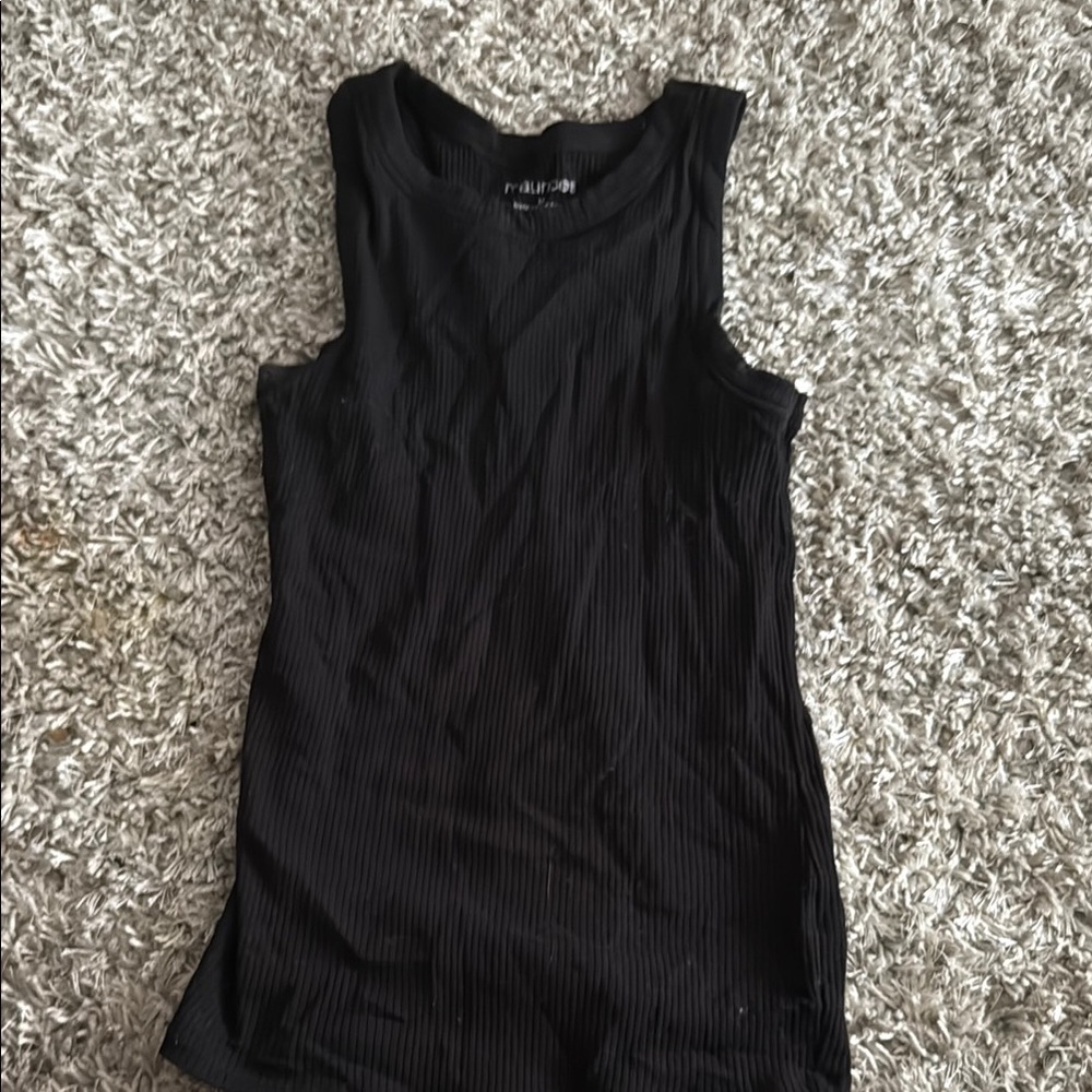 Maurices Black Fitted Sleeveless Tank Top